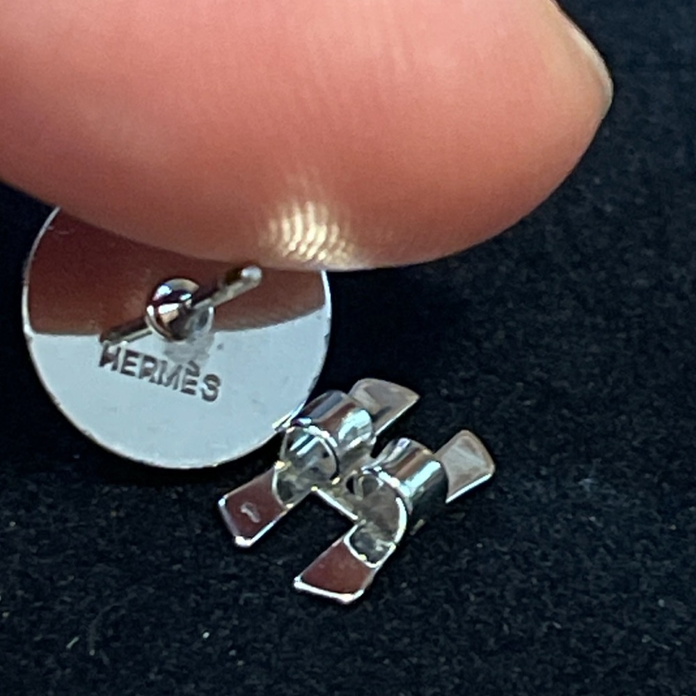 Hermes Turquoise Enamel Eclipse Studd Earrings - image 2